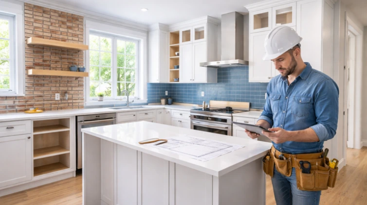 Kitchen renovation Montreal – modern open-concept kitchen remodel by EST Services